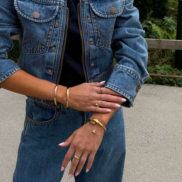 Rise Classic Bangle i forgylt stål