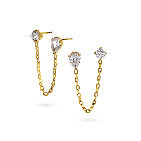 Starlight Studs i forgylt stål