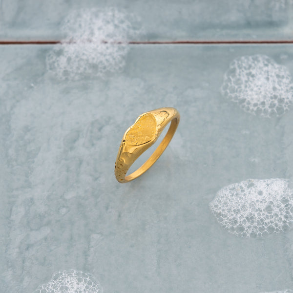 Heartline Ring i forgylt stål