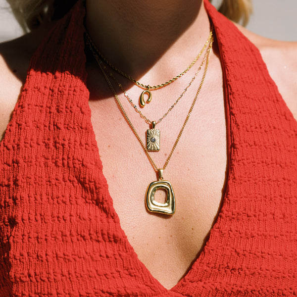 Frame Necklace i forgylt stål
