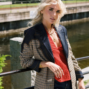 Rise Open Bangle i forgylt stål