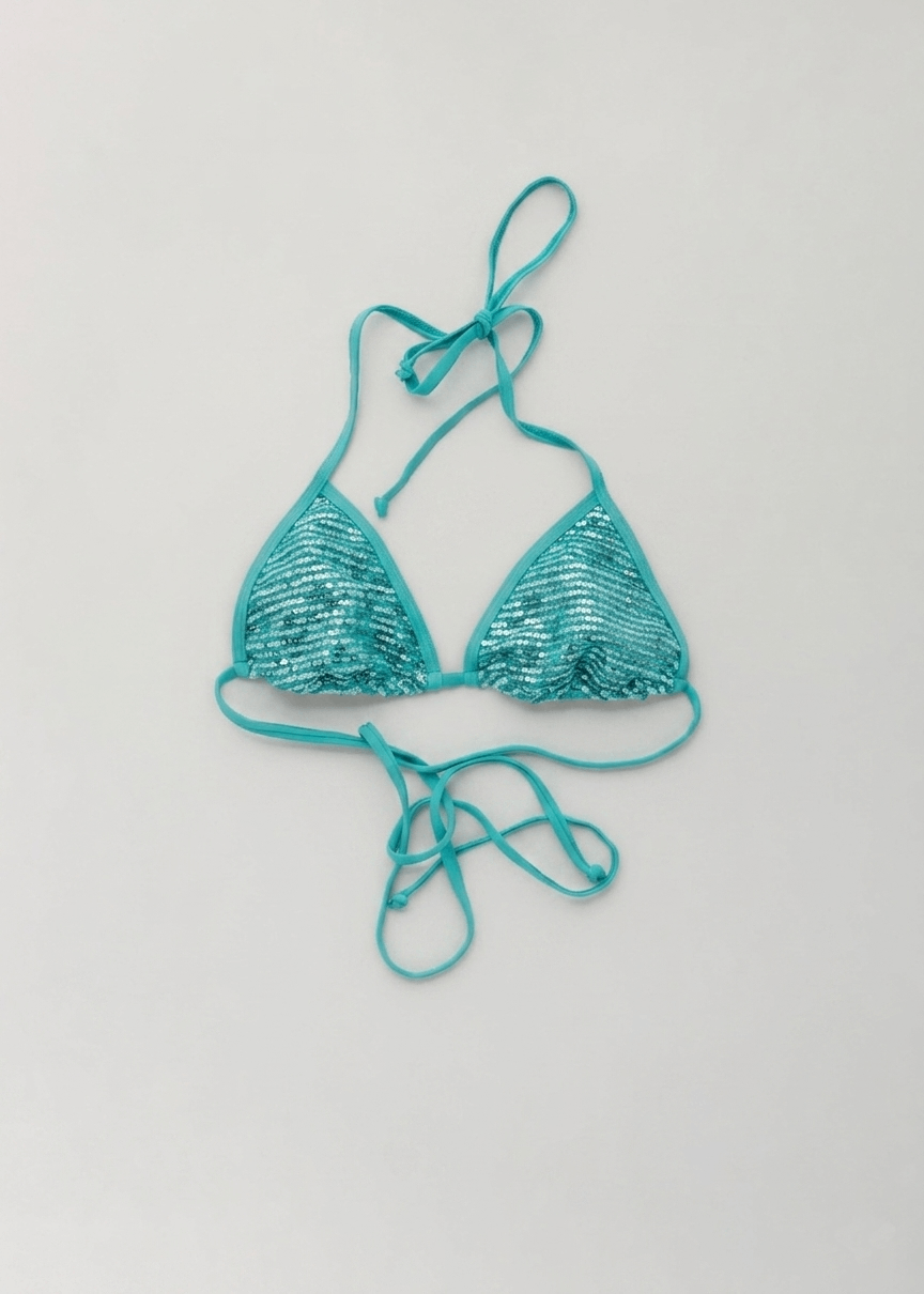 Makai Turquoise Triangle Bikini Topp