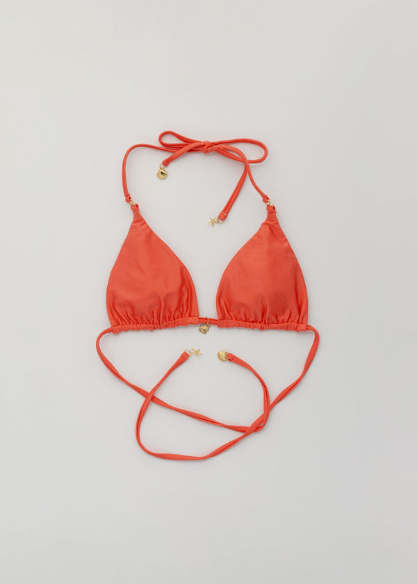 Moana Light Coral Triangle Bikini Topp